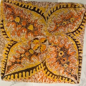 Vintage Psychedelic Silk Orange Scarf